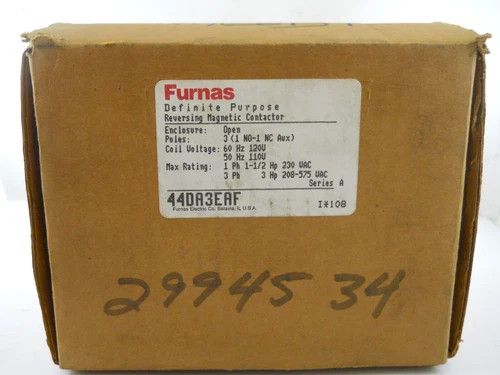 Furnas 44DA3EAF Series A Definite Purpose Reversing Magnetic Contactor