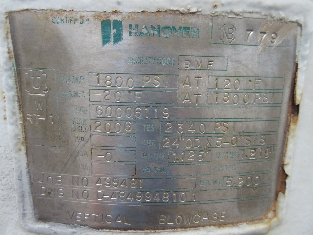 Hanover Vertical Blowcase 24" x 5' 1800 PSI — product image 5 of 6