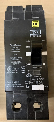 Square D EDB26035 2-Pole 35A Bolt-On Circuit Breaker — primary product image