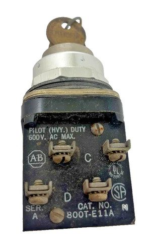 Allen-Bradley 800T-E11A Key-Operated Cylinder Lock Push Button Switch