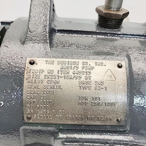 Flowserve Durco Mark 3 Self-Priming ANSI Pump 2K2x1-10A/93 RV CD4M — product image 11 of 14