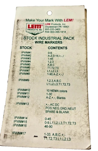 LEM Products IPWM #4 Industrial Pack Wire Markers — product image 3 of 3