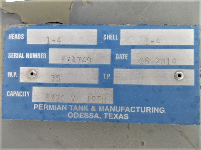 Permian Tank & Manufacturing 6x20 Vertical Heater Treater Tank — product image 8 of 14