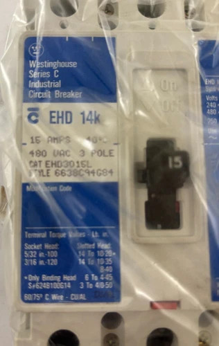 Westinghouse Series C Industrial Circuit Breaker EHD3015L — product image 2 of 6