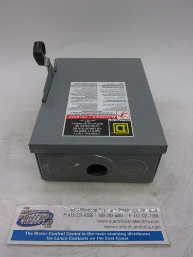Square D DU321 General Duty Safety Switch 30A 3P Non-Fusible 240V NEMA 1 — product image 8 of 8
