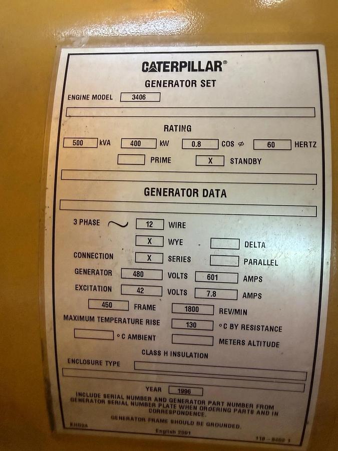 Caterpillar 3412 800 kW Diesel Generator Set — product image 2 of 10