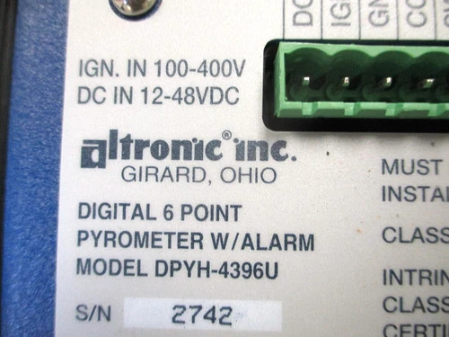 Altronic Digital 6-Point Pyrometer with Alarm DPYH-4396U — product image 4 of 4