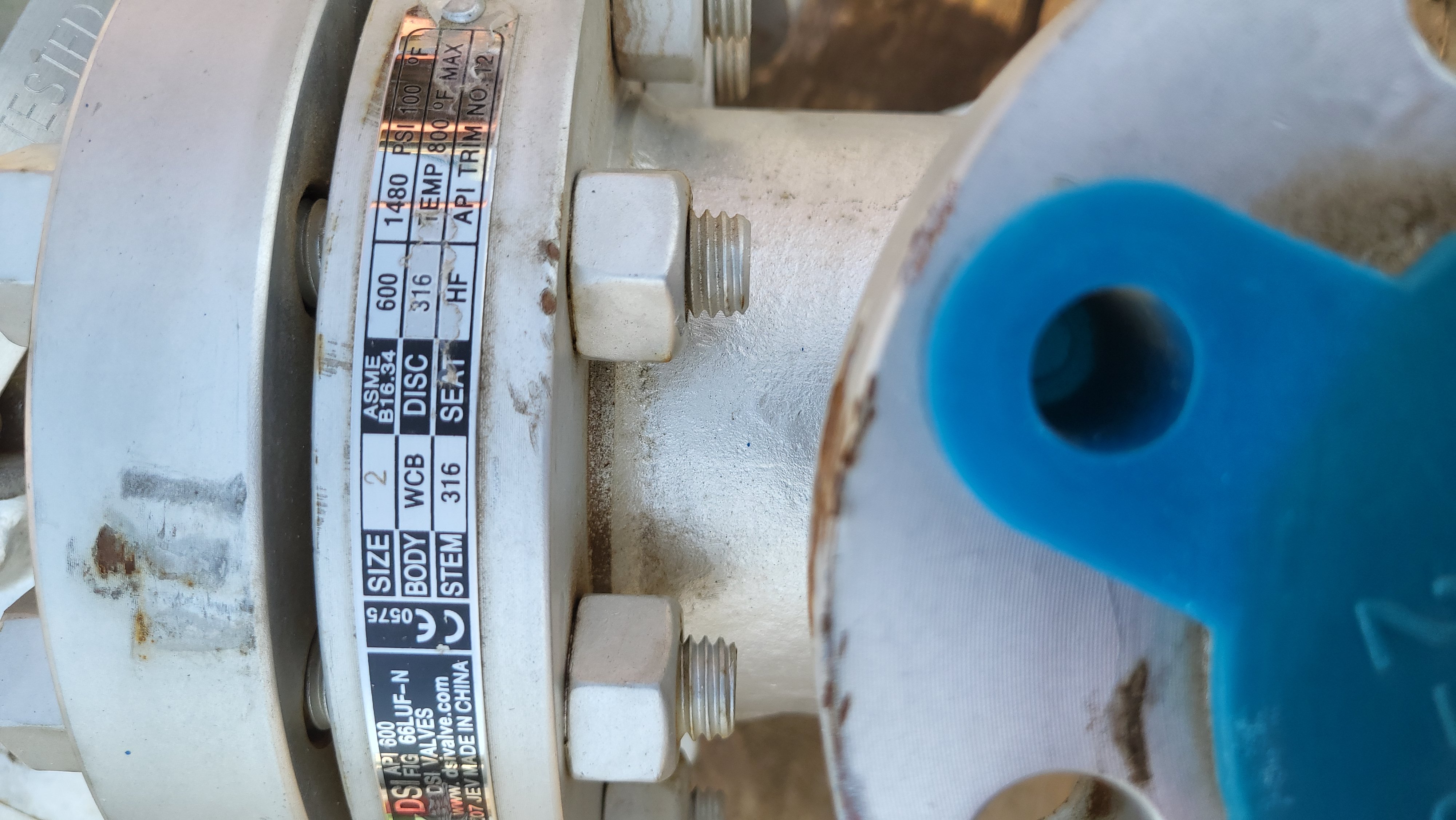 DSI Globe Valve Fig. 66LUF-N – 2" Class 600 WCB/Stainless Trim 12 — product image 2 of 3
