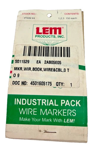 LEM Products IPWM #4 Industrial Pack Wire Markers