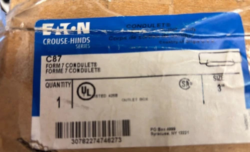 Eaton Crouse-Hinds C87 Form 7 Condulet, 3 Inch Type C — product image 2 of 4