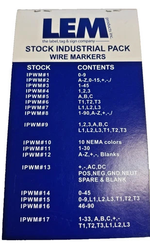 LEM Products IPWM-14 Industrial Wire Markers Pack — product image 2 of 3
