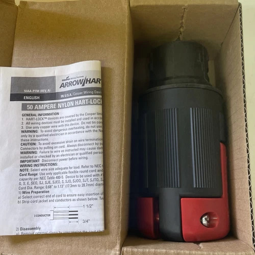Arrow Hart CS8365EX Plug and CS8364EX Connector Set, 50A 3P 4W Non-NEMA Locking Devices