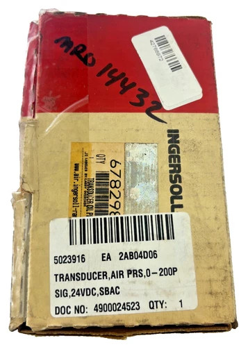 Ingersoll Rand C206 Air Pressure Transducer 0-200 PSIG 24VDC 4-20mA