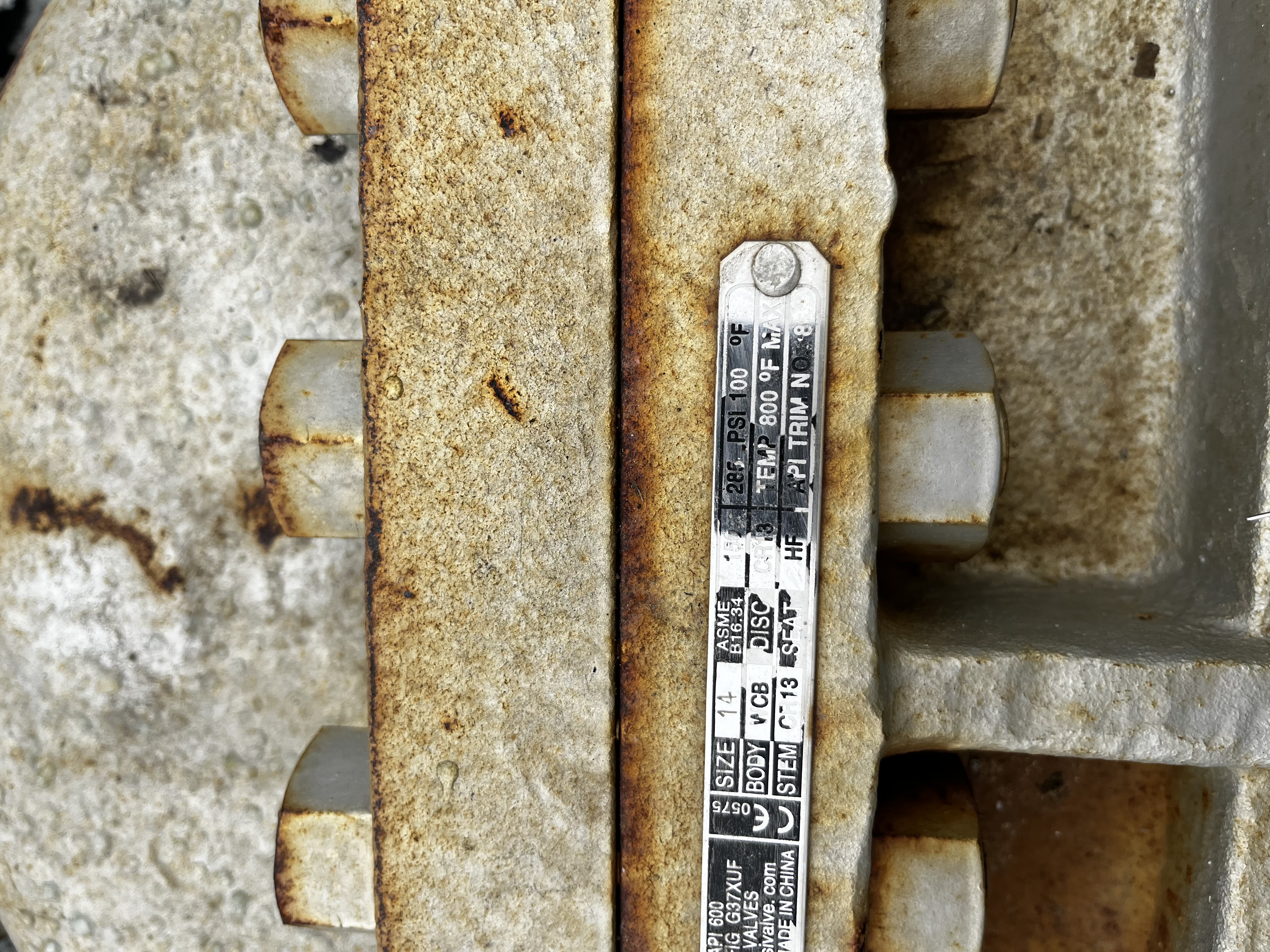 DSI 14 Inch Class 150 Cast Steel Gate Valve FIG 600 637XF with Zy-Tech B6207 Bevel Gear Operator — product image 4 of 5