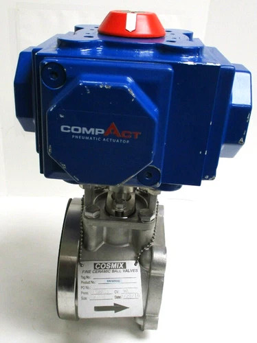 Fujikin Cosmix Fine Ceramic Ball Valve 2" 150 SST with Habonim CompAct Pneumatic Actuator C35 SR-2A2B — product image 7 of 9