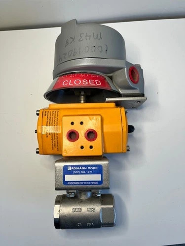 Apollo 1" Stainless Steel Ball Valve with El-O-Matic ED0025 Pneumatic Actuator and Stonel Quartz Valve Position Monitor — product image 4 of 5