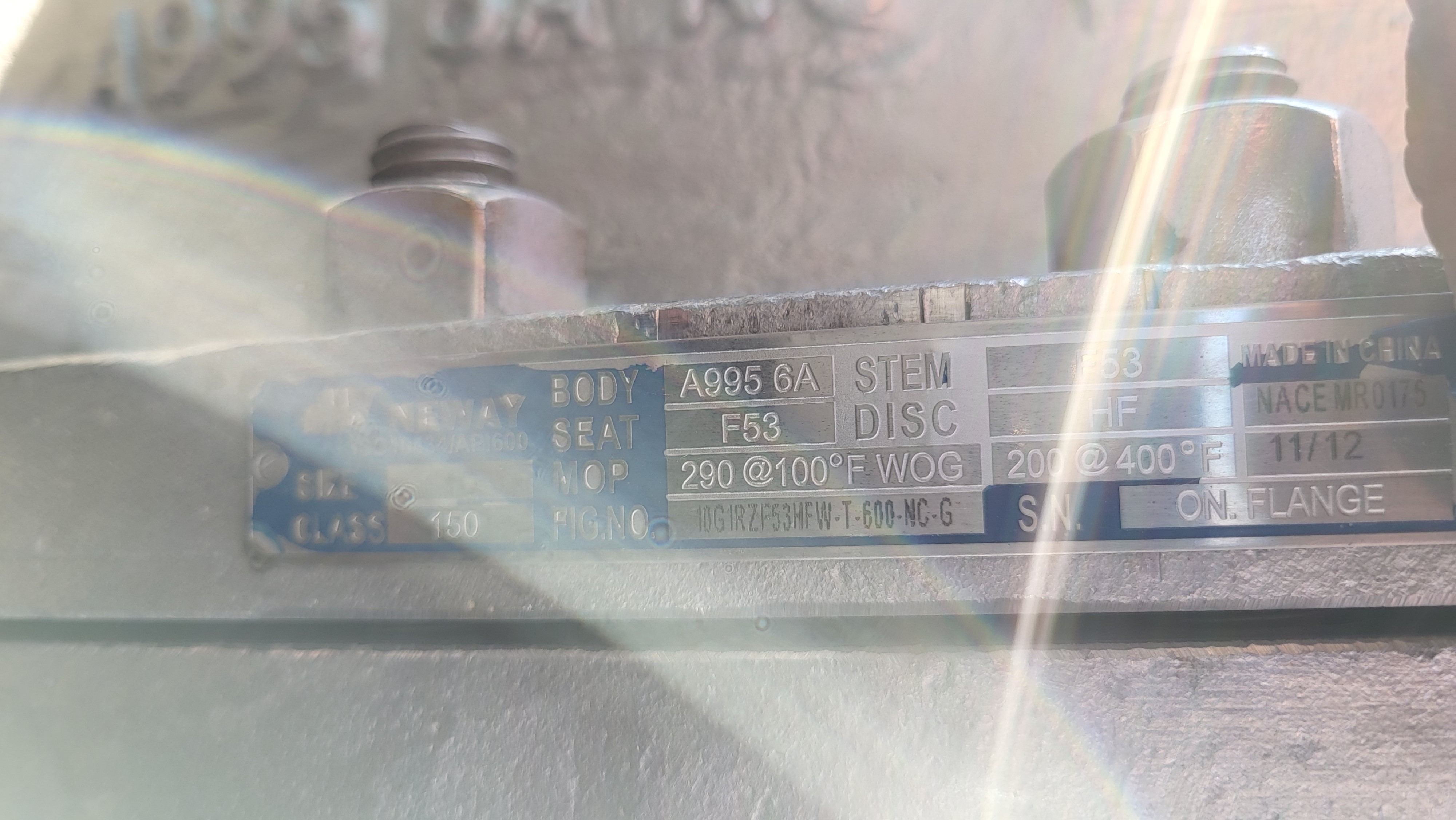 Neway 10-Inch Class 150 Cast Duplex Stainless Steel Gate Valve Fig. No. 10G1RZF53HFW-T-600-NC-G — product image 3 of 4