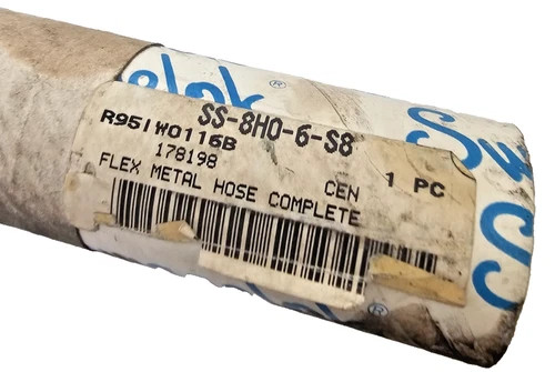 Swagelok SS-8HO-6-S8 Stainless Steel Flexible Metal Hose, 1/2 in. x 16 in.