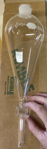 Kimble Kimax Squibb Separatory Funnel 29048-G 500 mL — primary product image