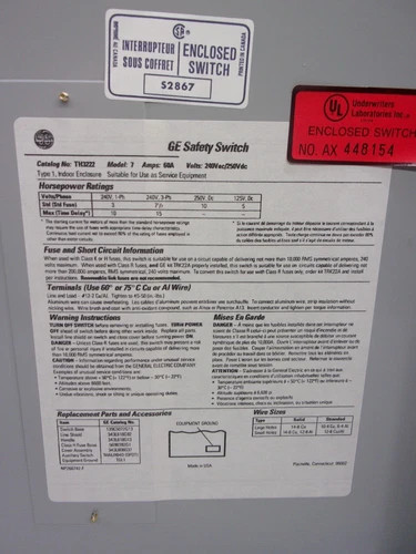 General Electric Heavy Duty Safety Switch TH3222 — product image 6 of 8