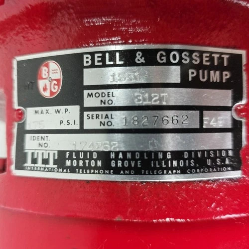 Bell & Gossett Series 1531 Model 312T Cast Iron Close-Coupled End-Suction Booster Pump with 0.25 HP Motor — product image 4 of 6