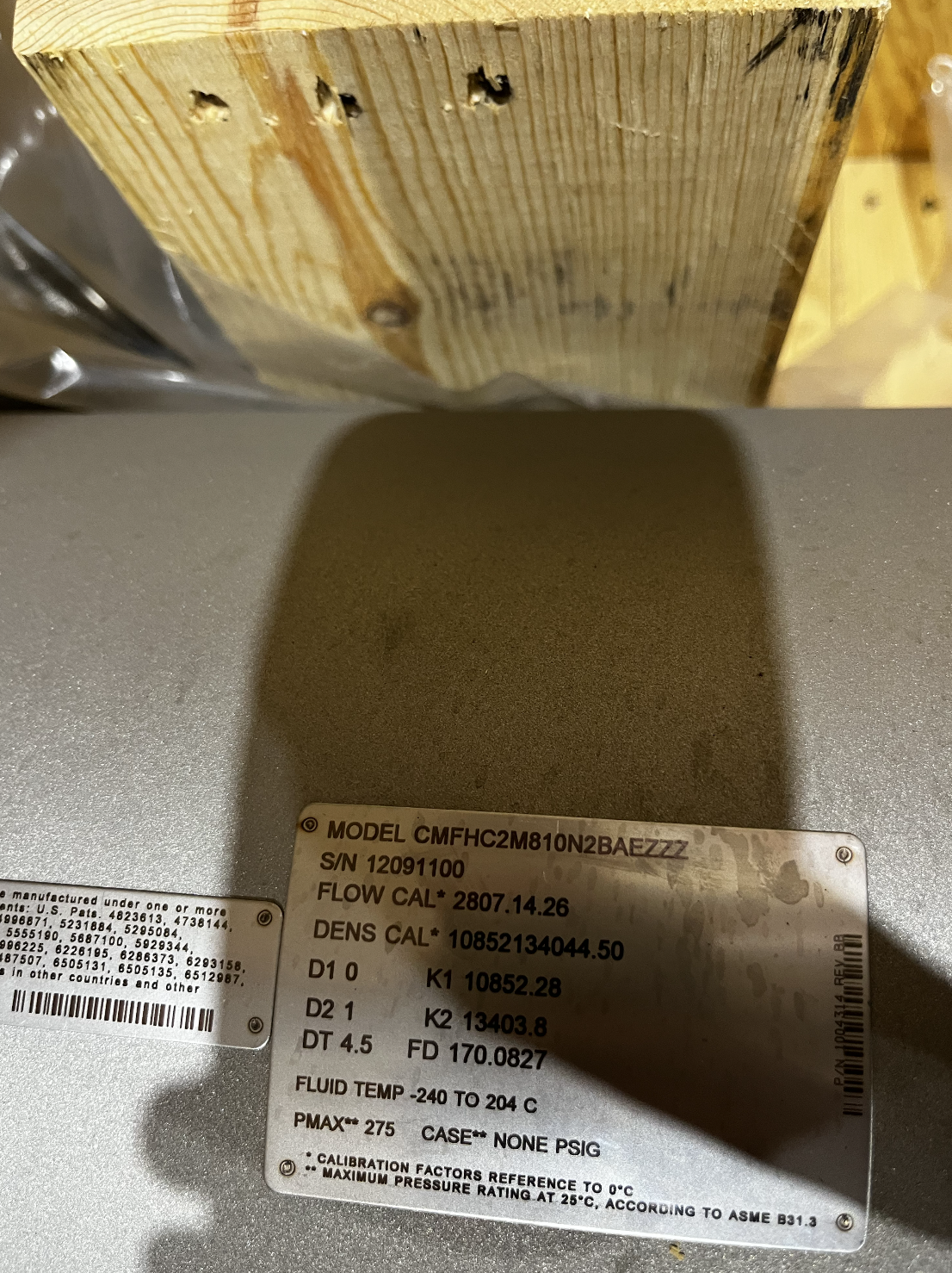 Emerson Micro Motion ELITE CMFHC2M810N2BAEZZZ Coriolis Mass Flow Meter with 2700 Transmitter — product image 3 of 5