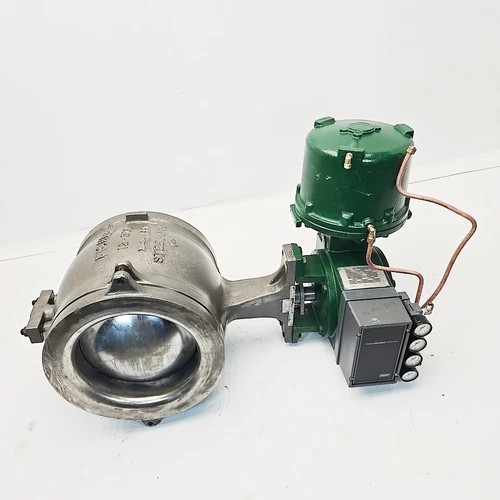 Fisher Vee-Ball V100 12-inch CL300 Rotary Control Valve CF8M with 1061 Size 60 Pneumatic Actuator