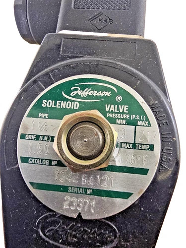 Jefferson 1342BA12T Solenoid Valve 1/2 Inch 24VDC
