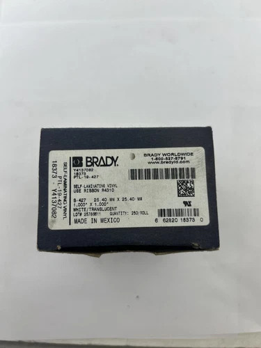 Brady PTL-19-427 Self-Laminating Vinyl Labels, 1" x 1", 250/Roll