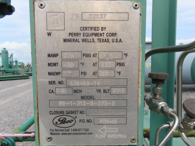 Peco Vertical Gas Filter Separator Skid, Model 89-1-312-6-275-2 — product image 5 of 12