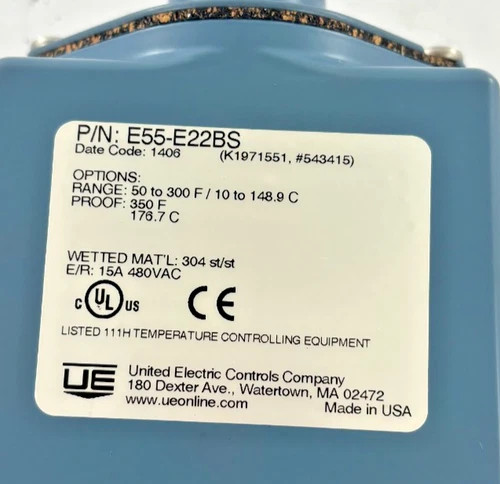 United Electric Controls Type E55 Temperature Switch E55-E22BS — product image 2 of 8
