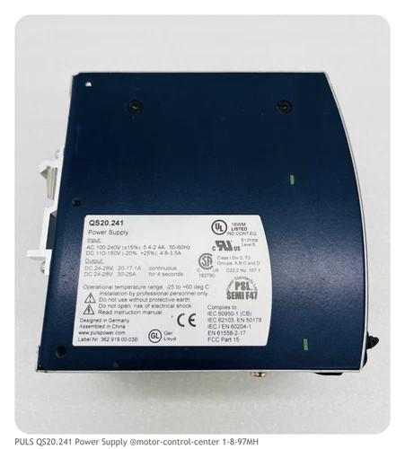 PULS DIMENSION QS20.241 480W 24V 20A DIN Rail Power Supply — product image 2 of 7