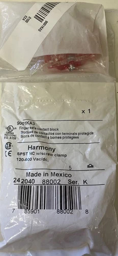 Schneider Electric Harmony 9001KA3 Finger Safe Contact Block (Lot of 2) — primary product image