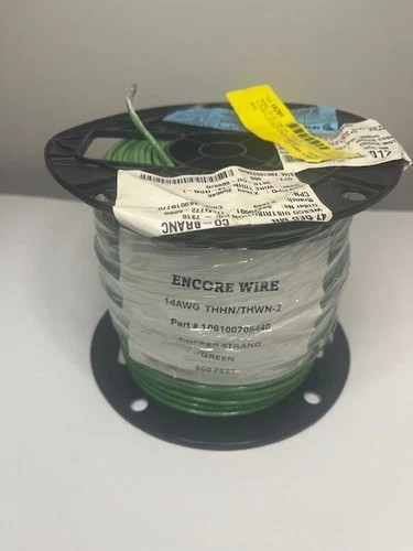 Encore Wire 14 AWG THHN/THWN-2 Green 500 ft Spool — primary product image