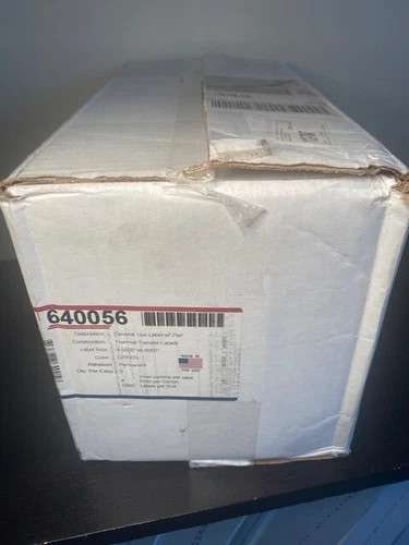 EIM Thermal Transfer Labels 640056 Green 4"x6" Perforated