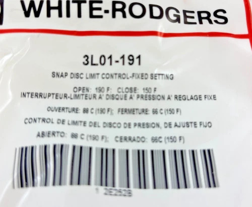 White-Rodgers Snap Disc Limit Control 3L01-191 — product image 2 of 3