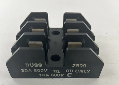 Bussmann 2809 3-Pole Midget Fuse Block 30A 600V — product image 3 of 3