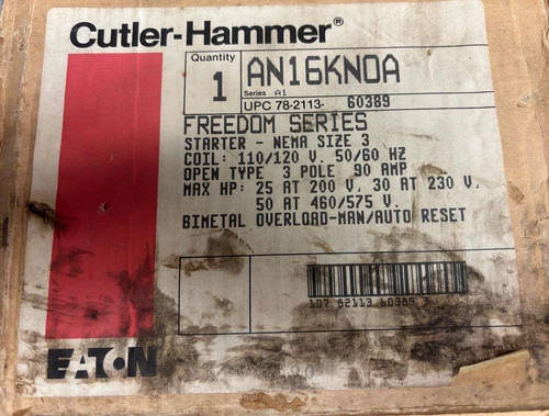 Eaton Cutler-Hammer Freedom Series AN16KN0A NEMA Size 3 Non-Reversing Starter — primary product image
