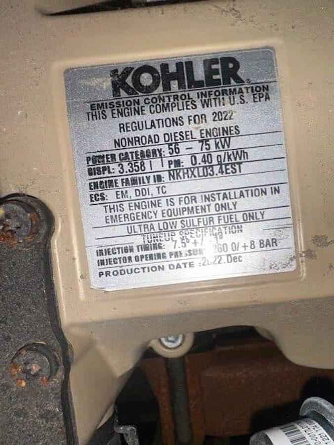 Kohler 50REOZK 50 kW Diesel Generator Set — product image 3 of 4