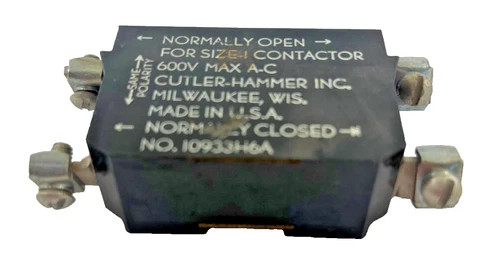 Cutler-Hammer 10933H6A Size 1 Normally Closed Contactor Contact Kit — primary product image
