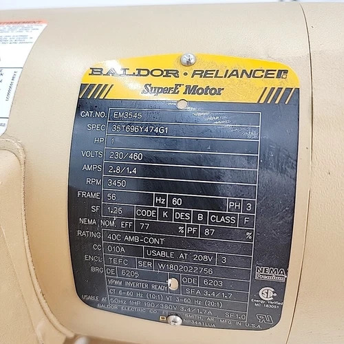 Baldor Reliance Super-E AC Motor EM3545 1 HP — product image 3 of 3