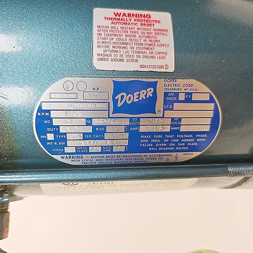 Milton Roy FR161-144 Controlled Volume Pump with Doerr 0.75 HP 1725 RPM Motor — product image 4 of 7