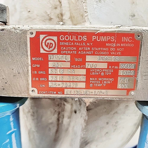 Goulds 3700MX 3x4-13 Single Stage Overhung Process Pump CF3M — product image 9 of 10