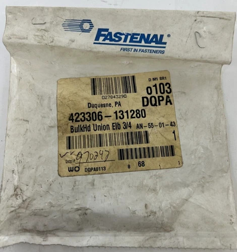 Fastenal 3/4" Bulkhead Union Elbow — product image 4 of 4