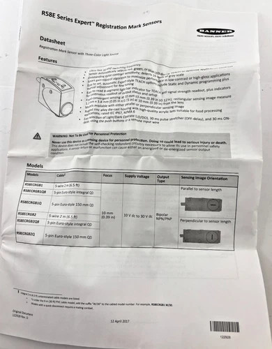 Banner R58 Expert Registration Mark Sensor R58ECRGB1 — product image 7 of 7