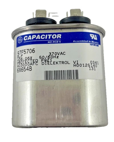 General Electric Motor Run Capacitor 97F5706 6uF 370VAC — product image 3 of 5