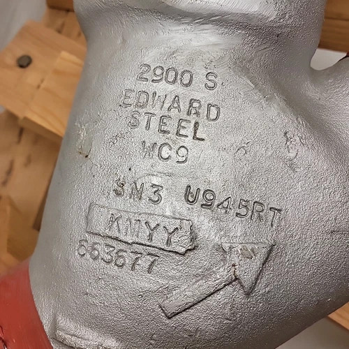 Flowserve Edward 4" Class 2900 Special Angle Blowdown Valve with V1-1S Gear Actuator — product image 4 of 19
