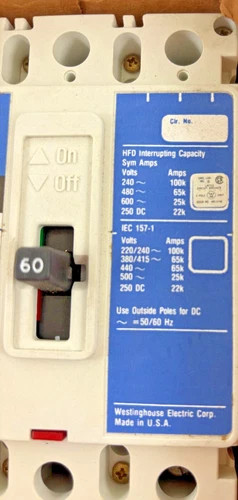 Westinghouse Series C HFD3060 60A 3-Pole Industrial Circuit Breaker — product image 3 of 3