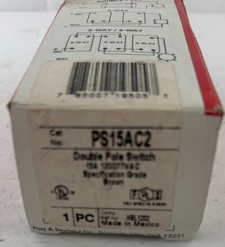 Pass & Seymour Legrand PS15AC2 Double Pole Toggle Switch, Brown
