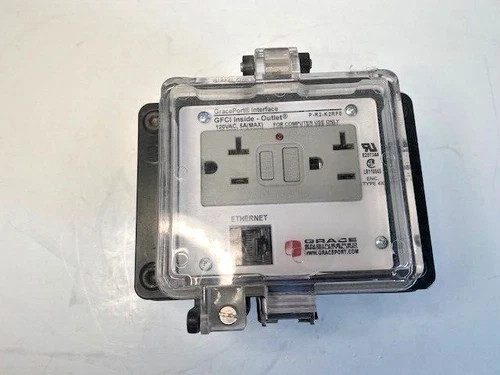 Grace Engineered GracePort P-R2-KK2RF0 Ethernet and 120VAC GFCI Outlet Interface